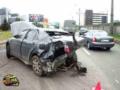 В столице BMW сплющил Toyota Camry и улетел в отбойник